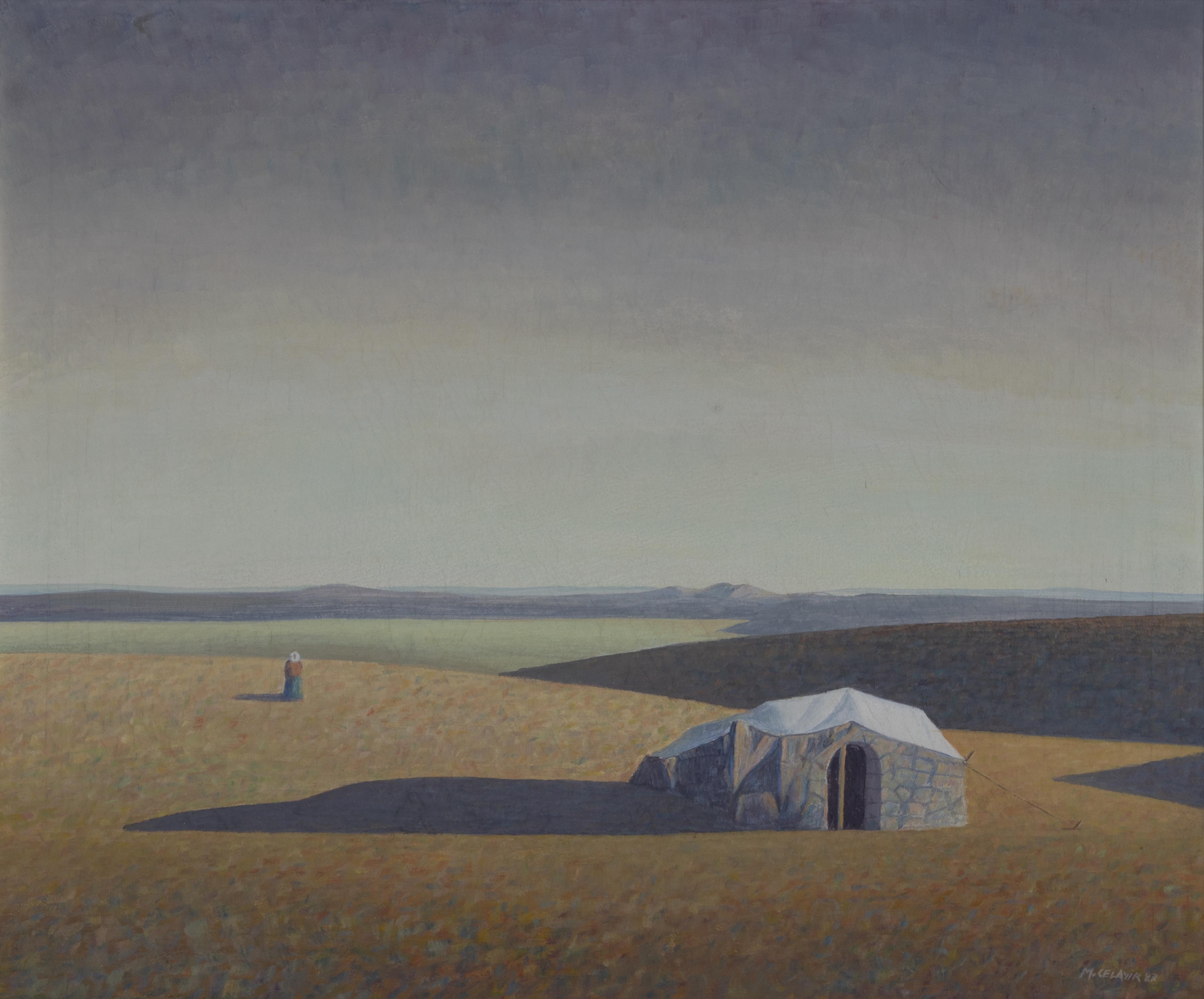 Bir Alamanci karisinin arkaik yalnizligi, tuval üzeri yagliboya, 44x54 cm, 1987